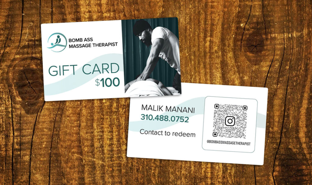 Bomb Ass Massage Therapist Gift Card Design