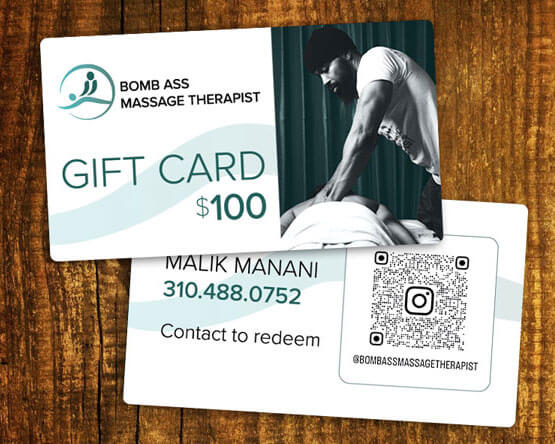 Bomb Ass Massage Therapist Gift Card Design - Feature